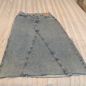 Women's High Rise Light Blue Denim Skirt